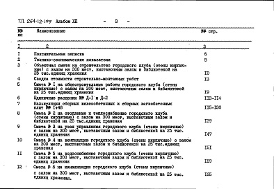 Состав фльбома. Типовой проект 264-12-199Альбом 12 Сметы книга 1