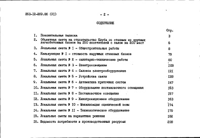 Состав фльбома. Типовой проект 263-12-269.86Альбом 6 Сметы