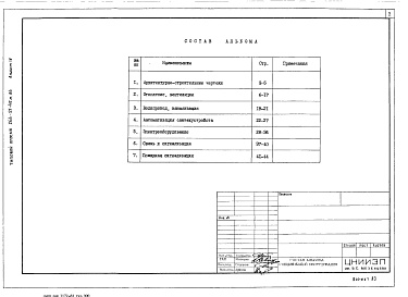 Состав фльбома. Типовой проект 266-21-42м.84Альбом 4 Спецификации оборудования