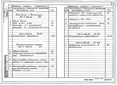 Состав фльбома. Типовой проект 407-3-569.90Альбом 1 Общая пояснительная записка. Архитектурно-строительные решения. Отопление и вентиляция. Электротехнические решения