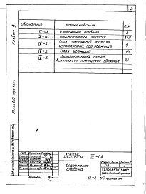 Состав фльбома. Типовой проект 416-1-152.84Альбом 9 Проектная документация по переводу помещений подвала на убежища