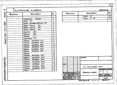 Состав фльбома. Типовой проект 416-6-33.89Альбом 2 Строительные конструкции и изделия