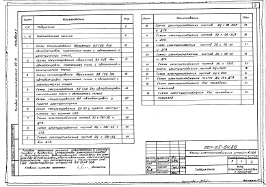 Состав фльбома. Типовой проект 501-05-64.86Альбом 1 Рабочие чертежи и пояснительная записка