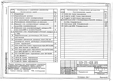 Состав фльбома. Типовой проект 501-05-108.89Альбом 1 Электропитающие установки с конверторами дома связи тип IV 501-5-53.85 (СЗ-68-83)     