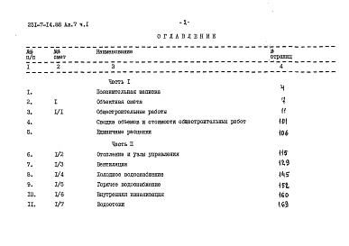 Состав фльбома. Типовой проект 251-7-14.88Альбом 7 Сметы Часть 1, 2, 3