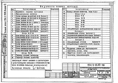 Состав фльбома. Типовой проект 254-3-33.83Альбом 6 Витражи     