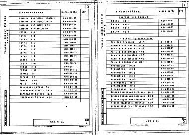 Состав фльбома. Типовой проект 252-9-63Альбом 5 Изделия бетонные и железобетонные, деревянные, металлические