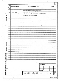 Состав фльбома. Типовой проект 252-5-34с.86Альбом 4 Ведомости потребности в материалах