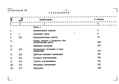 Состав фльбома. Типовой проект 251-4-54.86Альбом 8 Сметы Часть 1, 2, 3