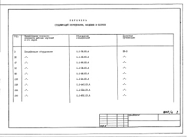 Состав фльбома. Типовой проект 409-15-82.85Альбом 6  Спецификация оборудования.   Раздел 1. Производственная часть