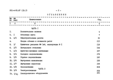 Состав фльбома. Типовой проект 251-4-55.87Альбом 10 Сметы Часть 1, 2