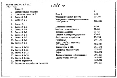 Состав фльбома. Типовой проект 252-1-113Альбом 26 Сметы Части 1, 2 (Блок А), часть 3 (Блок Б) Часть 4 (Блок В)