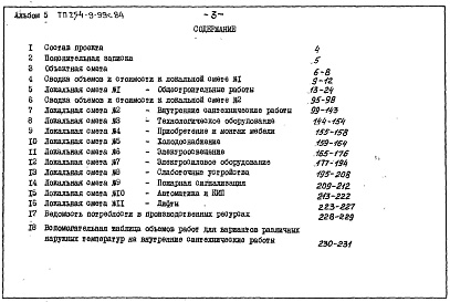 Состав фльбома. Типовой проект 254-9-99с.84Альбом 5 Сметы    