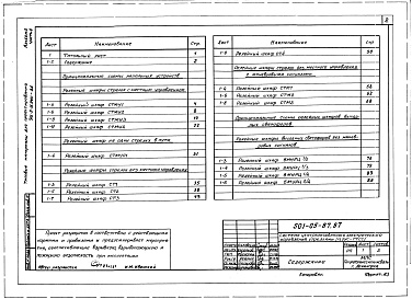 Состав фльбома. Типовой проект 501-05-87.87Альбом 2 Принципиальные схемы (Части 1, 2, 3 , 4)      