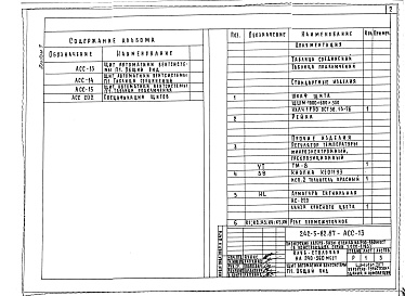 Состав фльбома. Типовой проект 242-5-82.87Альбом 7 Задание заводу-изготовителю на щиты автоматизации