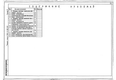 Состав фльбома. Типовой проект 248-4-80.1.87Альбом 5 Отопление и вентиляция, внутренние водопровод и канализация, электрооборудование ниже отметки 0.000