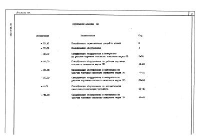 Состав фльбома. Типовой проект 252-3-48.85Альбом 13 Спецификация оборудования