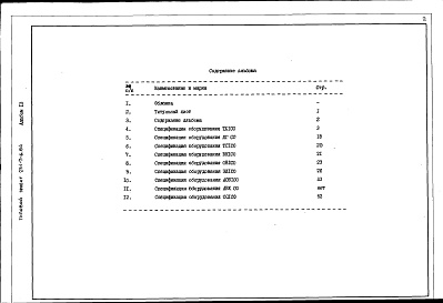 Состав фльбома. Типовой проект 254-7-6.84Альбом 13 Сборник спецификаций оборудования