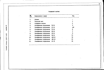 Состав фльбома. Типовой проект 254-7-6.84Альбом 17 Сборник спецификаций оборудования