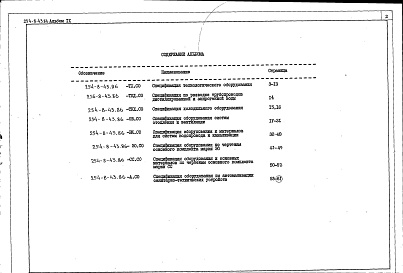 Состав фльбома. Типовой проект 254-8-43.86Альбом 9 Спецификация оборудования