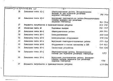 Состав фльбома. Типовой проект 254-9-103.84Альбом 5 Сметы