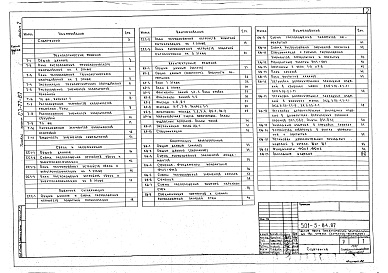 Состав фльбома. Типовой проект 501-5-84.87Альбом 2 Технологические решения. Связь и часофикация. Пожарная сигнализация. Архитектурные решения. Конструкции железобетонные