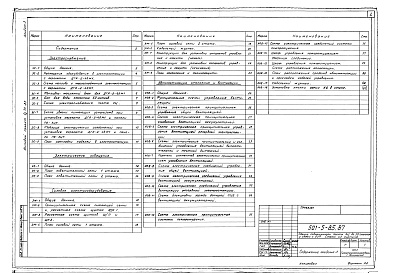 Состав фльбома. Типовой проект 501-5-85.87Альбом 3 Электроснабжение. Внутреннее электрическое освещение. Силовое электрооборудование. Автоматизация отопления и вентиляции 