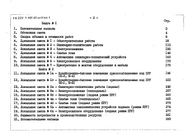 Состав фльбома. Типовой проект 221-1-435.85Альбом 6 Сметы. Книга 1, 2     