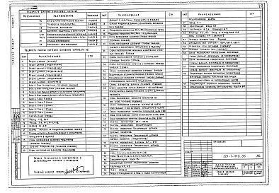 Состав фльбома. Типовой проект 221-1-440.85Альбом 1 Архитектурно-строительные и технологические чертежи     