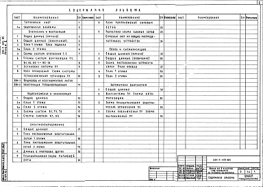 Состав фльбома. Типовой проект 224-1-454.85Альбом 2 Чертежи санитарно-технические, электрооборудования, связи, сигнализации, автоматики вентиляционных систем, постановочного освещения и кинофикации    