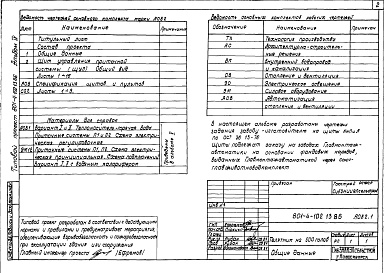 Состав фльбома. Типовой проект 801-4-102.13.86Альбом 4 Задание заводу-изготовителю щитов