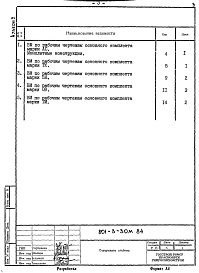 Состав фльбома. Типовой проект 801-3-30м.84Альбом 3 Ведомости потребности материалов      