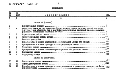 Состав фльбома. Типовой проект 709-9-30.84Альбом 14 Сметы (начало)