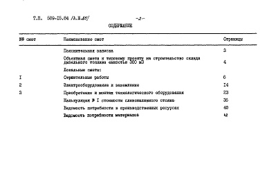 Состав фльбома. Типовой проект 509-15.84Альбом 3.85 Сметы. Ведомости потребности в материалах