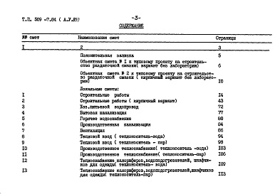 Состав фльбома. Типовой проект 509-7.84Альбом 5.85 Сметы. Ведомости потребности материалов  