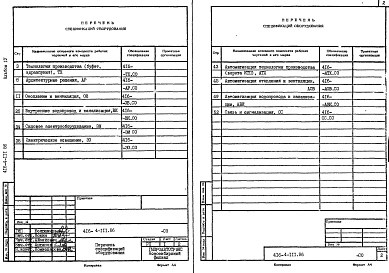 Состав фльбома. Типовой проект 416-4-111.86Альбом 4 Спецификации оборудования    