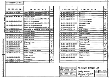 Состав фльбома. Серия 3.820.2-47 ЗатворыВыпуск 3 Затвор плоский сдвоенный ВхН = 2,5 х 2,5 (ПС 2,0 х 2,5)