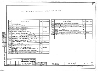 Состав фльбома. Типовой проект 111-152-13/1Альбом 4 Архитектурно-строительные чертежи ниже отм. 0.000 (Р1.0-1)