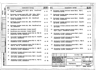 Состав фльбома. Типовой проект 111-152-13/1Альбом 23 Внутренние стеновые панели (Р10.2-1)