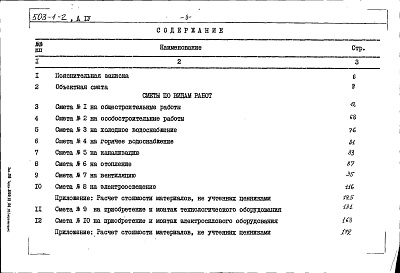 Состав фльбома. Типовой проект 503-1-2Альбом 4 Сметы