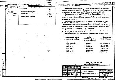 Состав фльбома. Шифр 9РС 5151-86Альбом 1 Рабочие чертежи