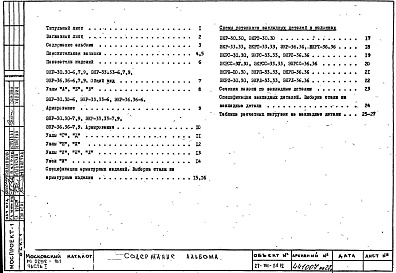 Состав фльбома. Шифр РС 2252-81Альбом 1 Рабочие чертежи Часть 1