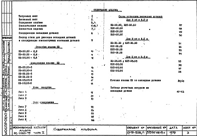 Состав фльбома. Шифр РС 2283-79Альбом 1 Рабочие чертежи Часть 1