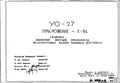 Состав фльбома. Шифр УС-27 ГрафикиАльбом 5 Приложение 1-84