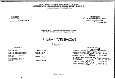 Состав Шифр РМ-1781-04 Номенклатура трехслойных металлических панелей (для применения в Московском строительстве) (1983 г.)