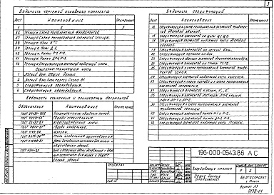 Состав фльбома. Типовой проект 196-000-0543.86Альбом 1 Архитектурно-строительные и санитарно-технические чертежи