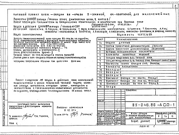 Состав фльбома. Типовой проект 85-046.86Альбом 0  Общие архитектурно-строительные решения