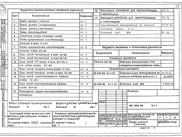 Состав фльбома. Типовой проект 85-046.86Альбом 9  Электрооборудование