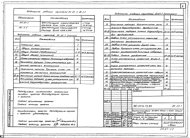 Состав фльбома. Типовой проект 90-0274.13.89Альбом 1 Архитектурно-строительные решения ниже отм. 0.000 (АС.01-1). Архитектурно-строительные решения выше отм. 0.000 (АС.1-1)