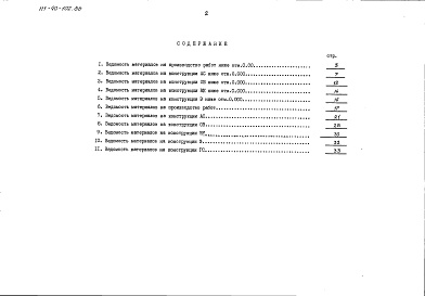 Состав фльбома. Типовой проект 111-90-102.86Альбом 15 Ведомость потребности в материалах (ВМ.1-1)